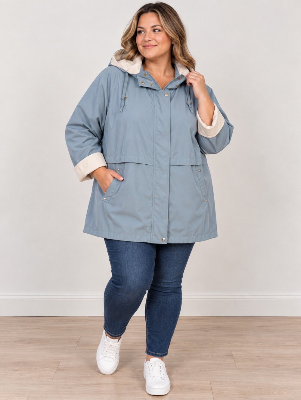 Forecaster of Boston Vintage Hooded Rain Jacket Coat Plus Size 2X Blue Gray